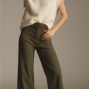 The Colette Cropped Wide-Leg green